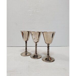 Vintage metal Goblet Chalice Wine Cup Modern Mid Century Metal Glasses Stemware